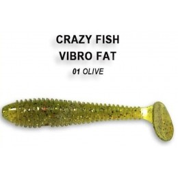 Силиконовая приманка Crazy Fish Vibro fat 2.8" цвет 1 (5 шт) кальмар
