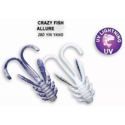 Силиконовая приманка Crazy Fish Allure 1.1" цвет 28d (10шт) кальмар