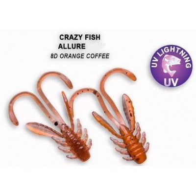 Силиконовая приманка Crazy Fish Allure 1.1" цвет 8d (10шт) кальмар