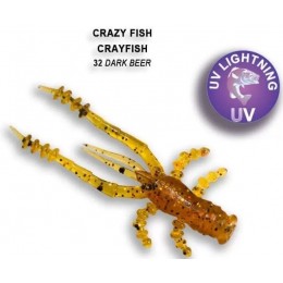 Силиконовая приманка Crazy Fish Crayfish 1.8" цвет 32 (8шт) кальмар