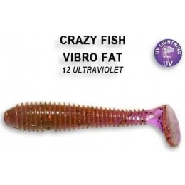Силиконовая приманка Crazy Fish Vibro fat 3.2" цвет 12 (5шт) кальмар