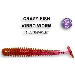 Силиконовая приманка Crazy Fish Vibro worm 2" цвет 12 (8 шт) кальмар