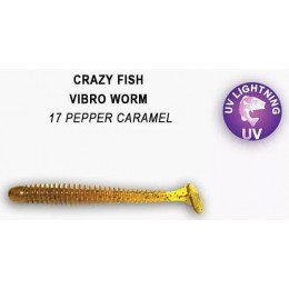 Силиконовая приманка Crazy Fish Vibro worm 2" цвет 17 (8 шт) кальмар