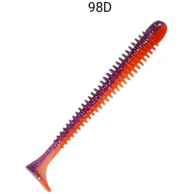 Силиконовая приманка Crazy Fish Vibro worm 4" цвет 98d (5шт) кальмар