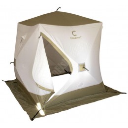 Палатка зимняя куб СЛЕДОПЫТ Premium 180х180см 3-х местная 3 слоя цвет белый олива PF-TW-13