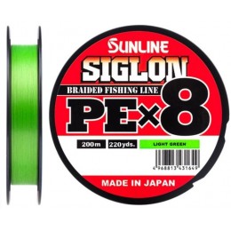 Плетенка Sunline Siglon PE X8 200м цвет салатовый #0.5 0,121мм