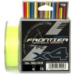 Плетенка YGK Frontier Assorted X4 100м цвет светло-салатовый #2.5 0,260мм