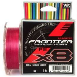 Плетенка YGK Frontier Assorted x8 100м цвет розовый #0.8 0,148мм