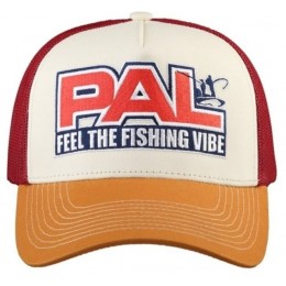 Бейсболка PAL Feel The Fishing Vibe 2023 PALPVC-2302 бардовая сетка - коричневый козырек