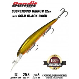 Воблер Bandit Suspending Minnow 119SP цвет GOLD BLK BACK