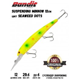 Воблер Bandit Suspending Minnow 119SP цвет SEAWEED DOTS