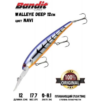 Воблер Bandit Walleye Deep цвет NAVI