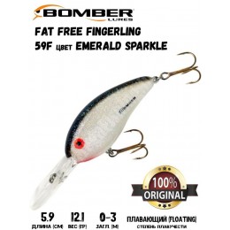 Воблер Bomber Fat Free Fingerling 59F цвет EMERALD SPARKLE