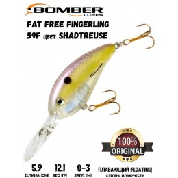 Воблер Bomber Fat Free Fingerling 59F цвет SHADTREUSE