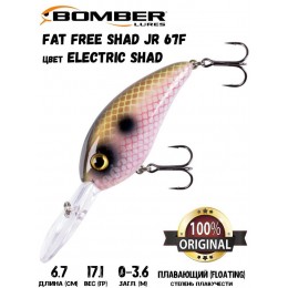 Воблер Bomber Fat Free Shad Jr 67F цвет ELECTRIC SHAD