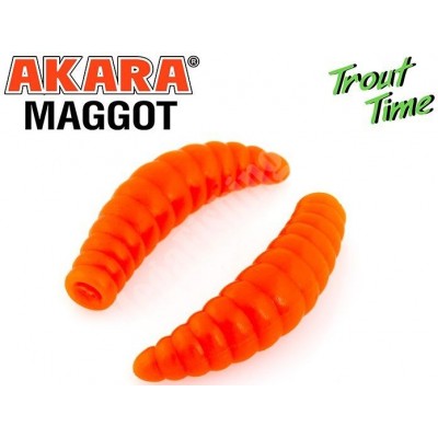 Силиконовая приманка Akara Trout Time MAGGOT 1,3 Shrimp цвет 100 (12 шт.)