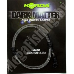 Готовый монтаж Korda Dark Matter Leader №8 Ring Swivel 50см Clear 40lb