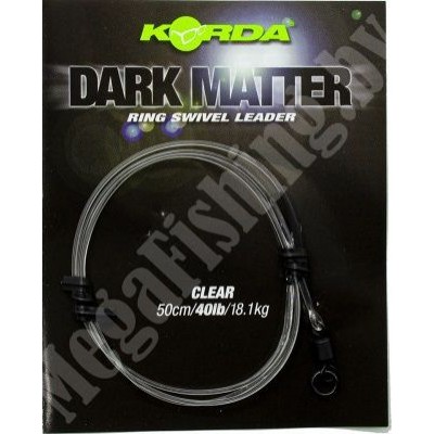 Готовый монтаж Korda Dark Matter Leader №8 Ring Swivel 50см Clear 40lb