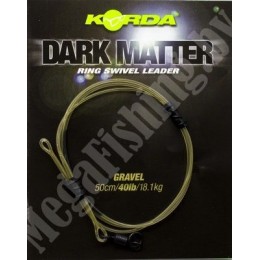 Готовый монтаж Korda Dark Matter Leader №8 Ring Swivel 50см Gravel 40lb