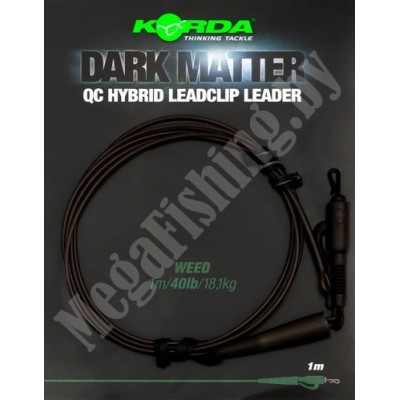 Готовый монтаж Korda Dark Matter Leader QC Hybrid Clip 1м Weed Green 40lb