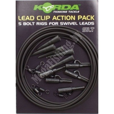 Набор безопасная клипса Korda Lead Clip Action Pack Silt