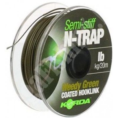 Поводочный материал Korda N-Trap Semi-stiff 20м 15lb Weedy Green