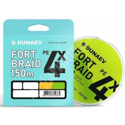 Плетенка Dunaev Fortbraid PEx4 Dark Green 150м #0.6 0,132мм