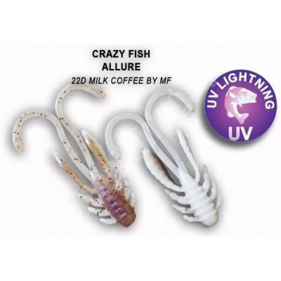 Силиконовая приманка Crazy Fish Allure 1.6" цвет 22d (8 шт)