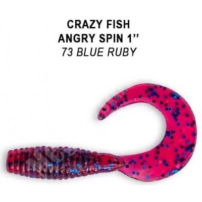 Силиконовая приманка Crazy Fish Angry spin 1" цвет 73 (8 шт) кальмар