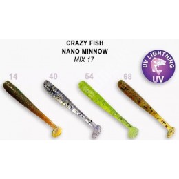 Силиконовая приманка Crazy Fish Nano minnow 1,6" цвет M17 (8шт) кальмар