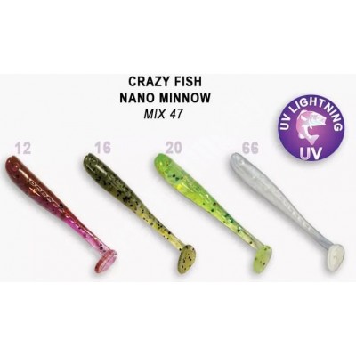 Силиконовая приманка Crazy Fish Nano minnow 1,6" цвет M47 (8шт) кальмар