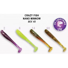 Силиконовая приманка Crazy Fish Nano minnow 1,6" цвет M48 (8шт) кальмар