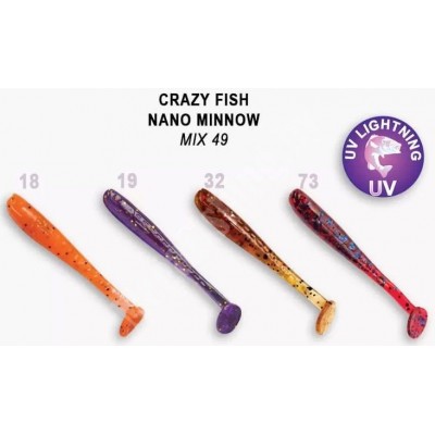 Силиконовая приманка Crazy Fish Nano minnow 1,6" цвет M49 (8шт) кальмар