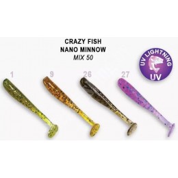 Силиконовая приманка Crazy Fish Nano minnow 1,6" цвет M50 (8шт) кальмар