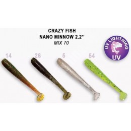 Силиконовая приманка Crazy Fish Nano minnow 2.2" цвет M70 (8шт) кальмар