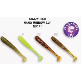 Силиконовая приманка Crazy Fish Nano minnow 2.2" цвет M71 (8шт) кальмар