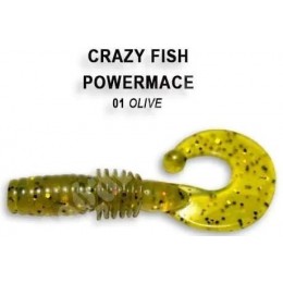 Силиконовая приманка Crazy Fish Power mace 1.6" цвет 1 (8 шт) анис