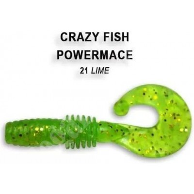 Силиконовая приманка Crazy Fish Power mace 1.6" цвет 21 (8 шт) анис