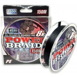 Плетенка Asso Power Braid Х8 PE Black 150м 0,06мм