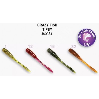 Силиконовая приманка Crazy Fish Tipsy 2" цвет M54 (8 шт) кальмар