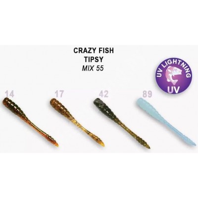 Силиконовая приманка Crazy Fish Tipsy 2" цвет M55 (8 шт) кальмар