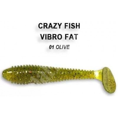 Силиконовая приманка Crazy Fish Vibro fat 2.7" цвет 1 (5шт) рыба