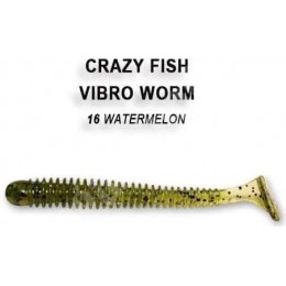 Силиконовая приманка Crazy Fish Vibro Worm 2" цвет 16 (8 шт) креветка