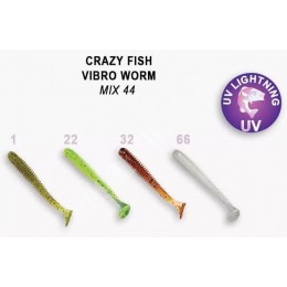 Силиконовая приманка Crazy Fish Vibro Worm 2" цвет M44 (8шт) кальмар