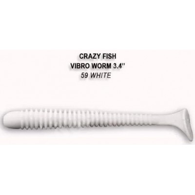 Силиконовая приманка Crazy Fish Vibro worm 3.4" цвет 59 (5 шт) кальмар