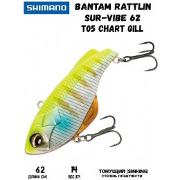 Воблер Shimano Bantam Rattlin Sur-Vibe 62mm 14g T05 Chart Gill