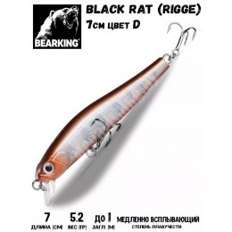 Воблер Bearking Black Rat (Rigge) 70SF цвет D