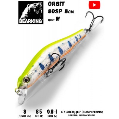 Воблер Bearking Orbit Slicker-80SP 8.5гр цвет W