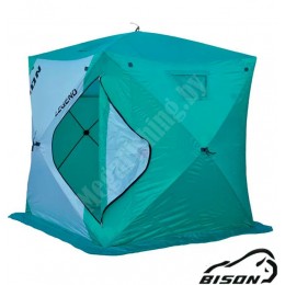 Палатка зимняя Bison Legend Куб бело/зеленая 200x200x210см