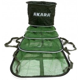 Садок Akara 3 секции 35x45 резин. сетка со штырем L-2м в сумке